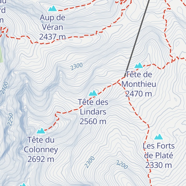 Map of Tête des Lindars