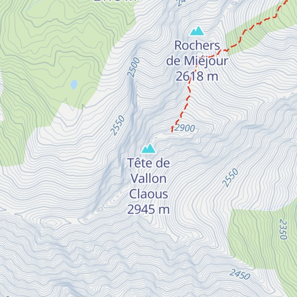 Map of Tête de Vallon Claous