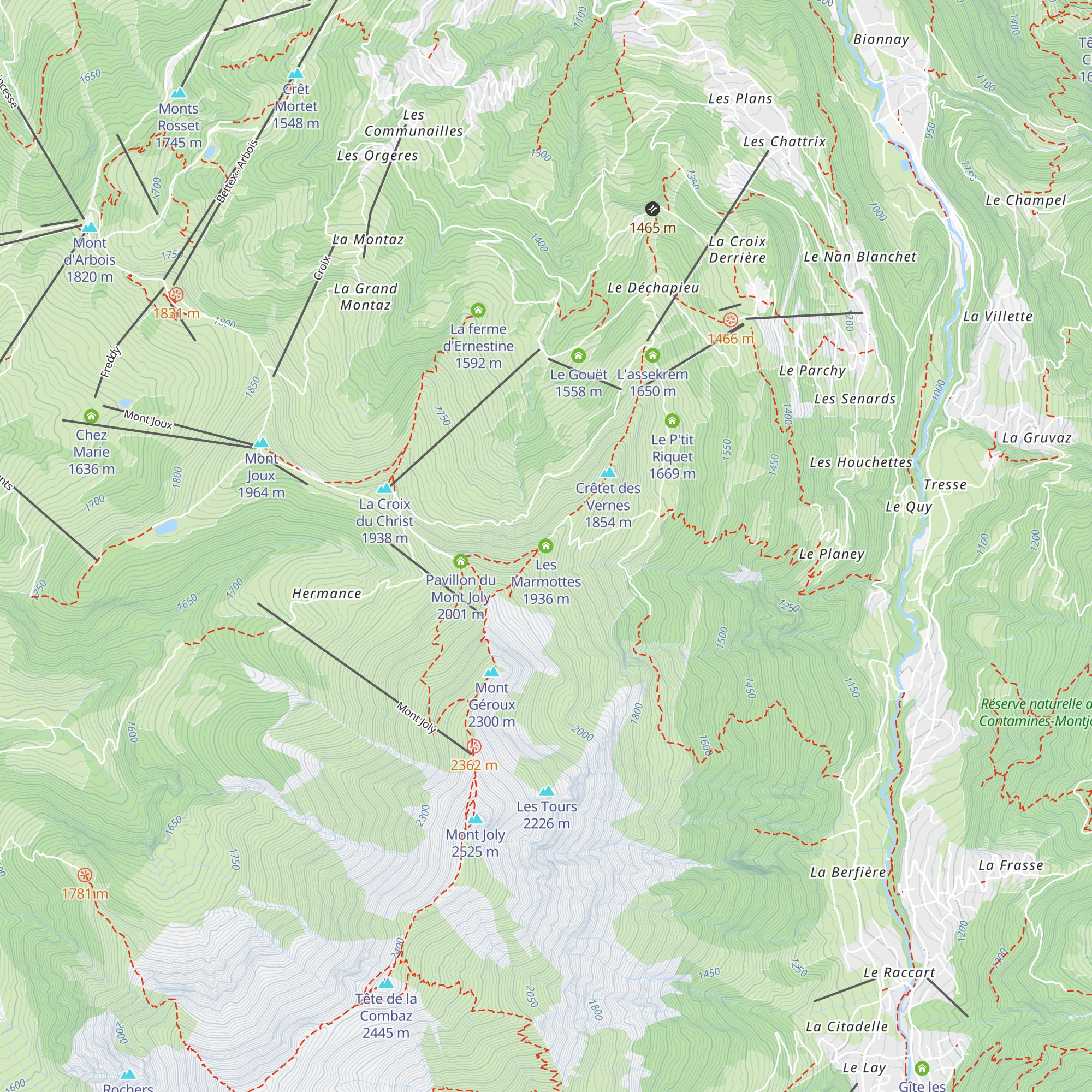 Les Marmottes map