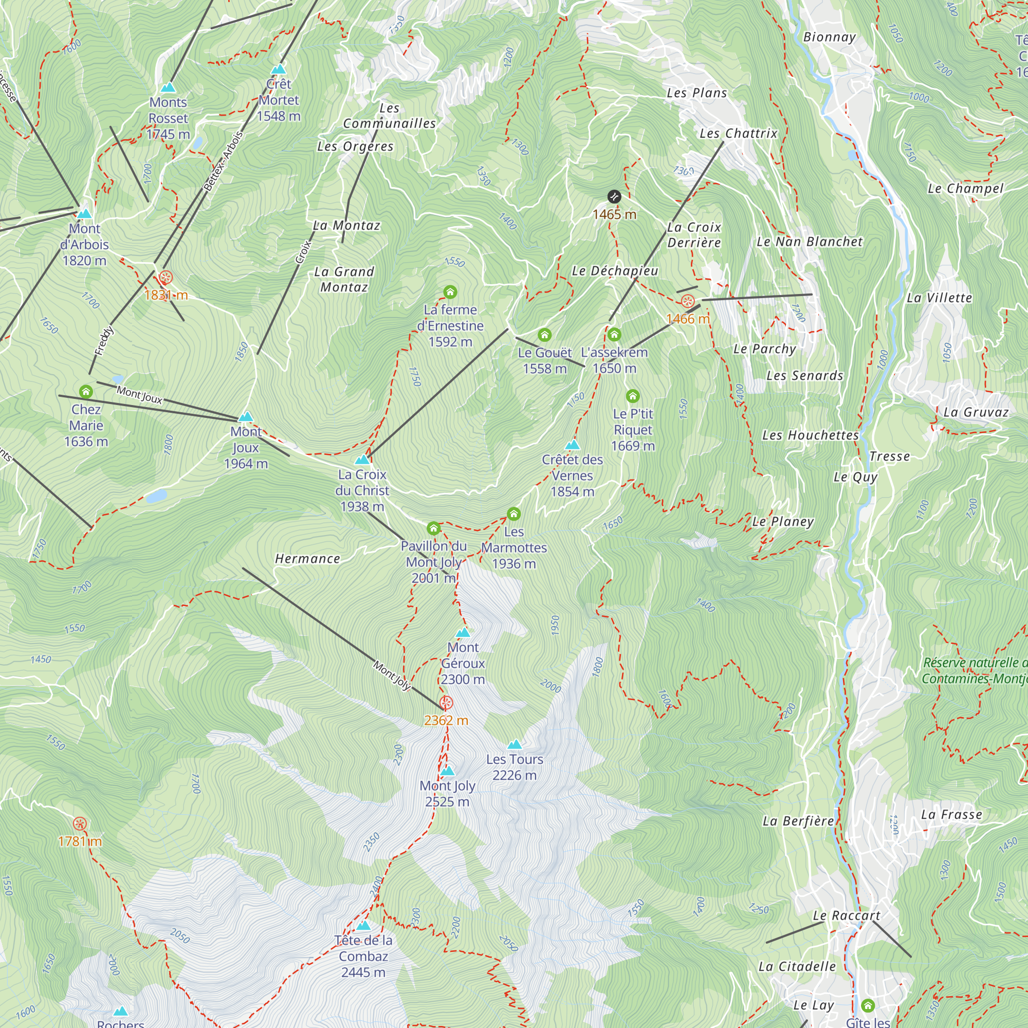 Les Marmottes map