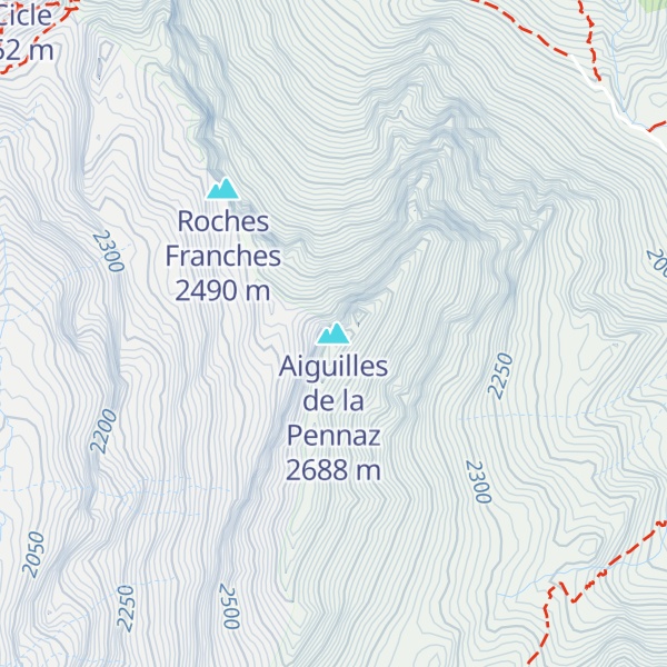 Map of Aiguilles de la Pennaz