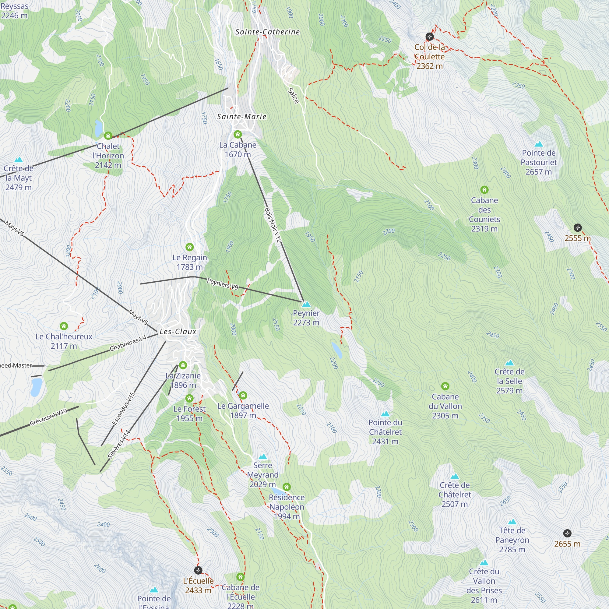 Les Peyniers map
