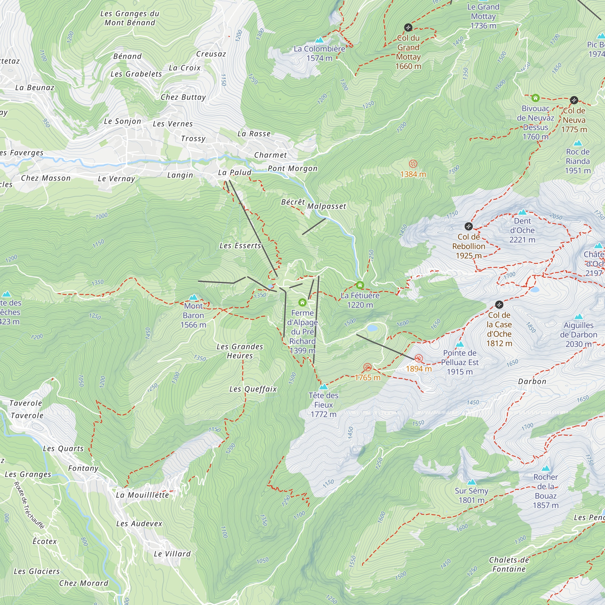 Ferme d'Alpage du Pré Richard map