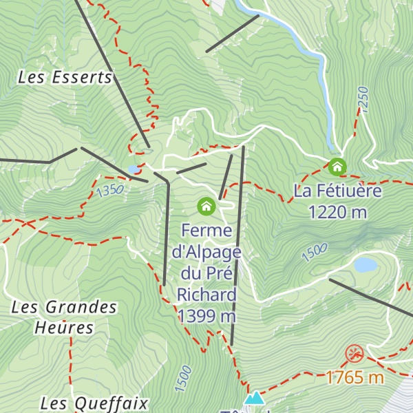 Map of Ferme d'Alpage du Pré Richard