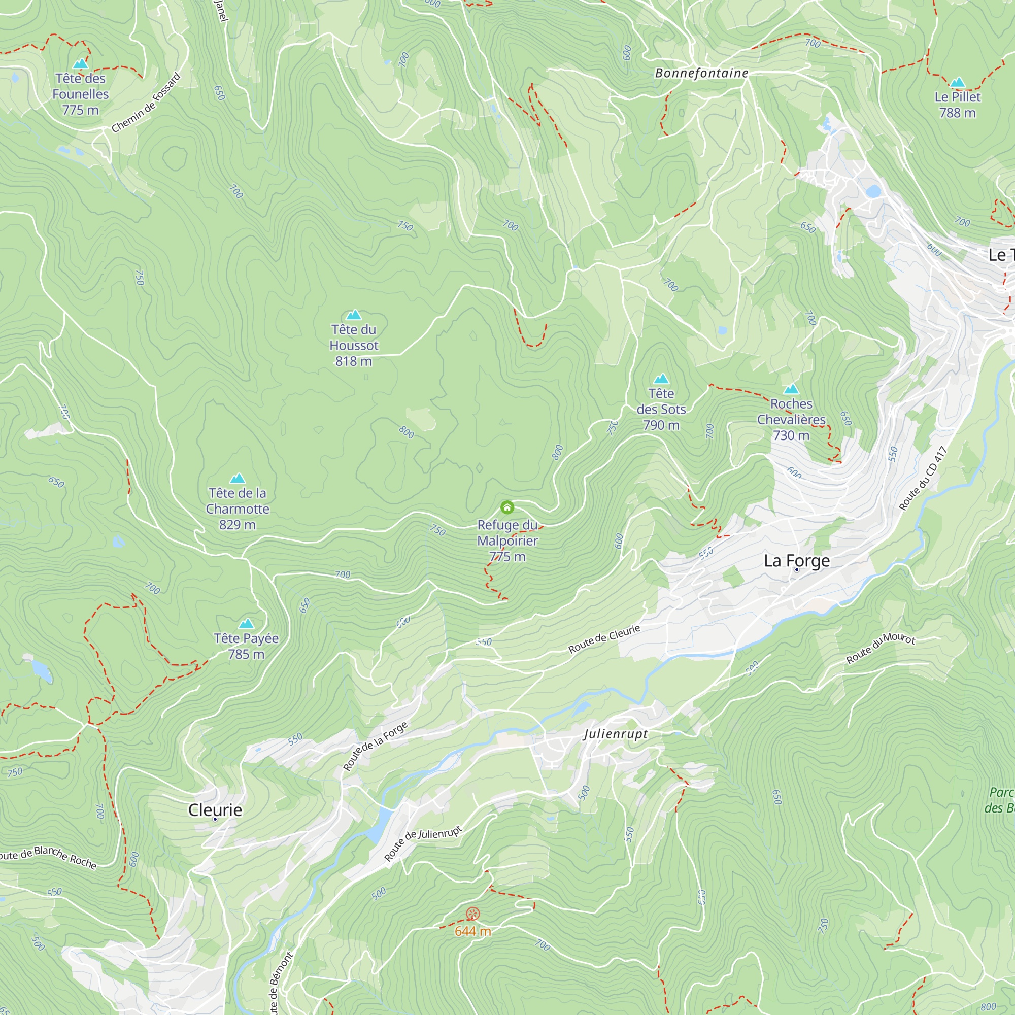 Refuge du Malpoirier map