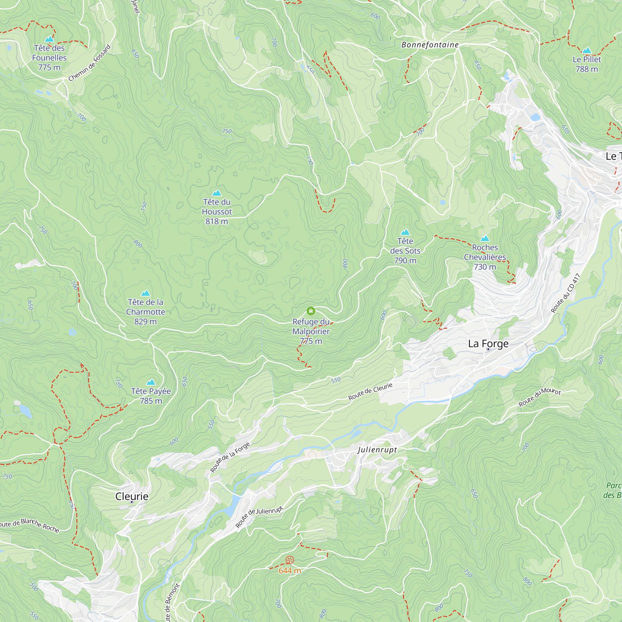 Refuge du Malpoirier map