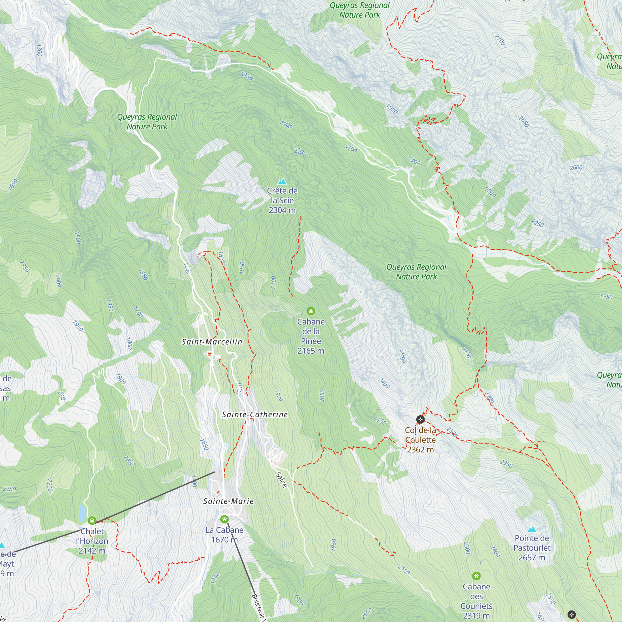 Cabane de la Pinée map