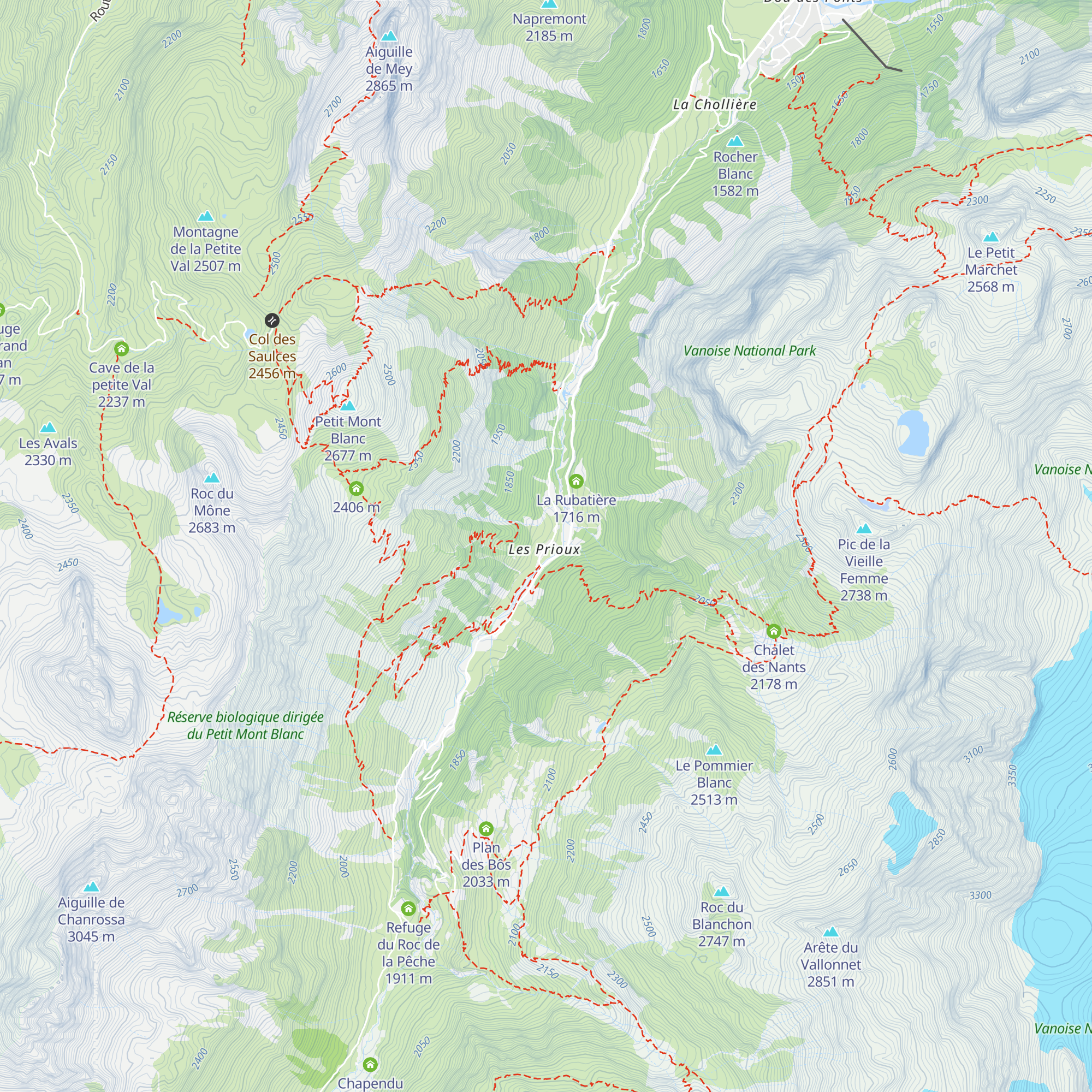 Refuge Le Repoju map