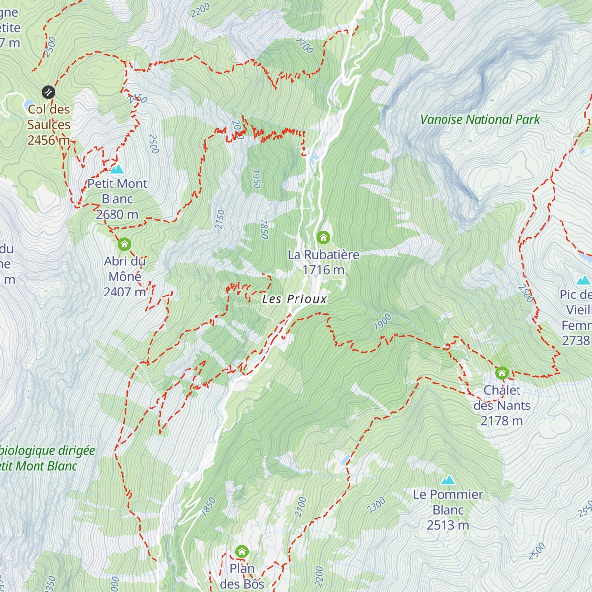 Refuge Le Repoju map
