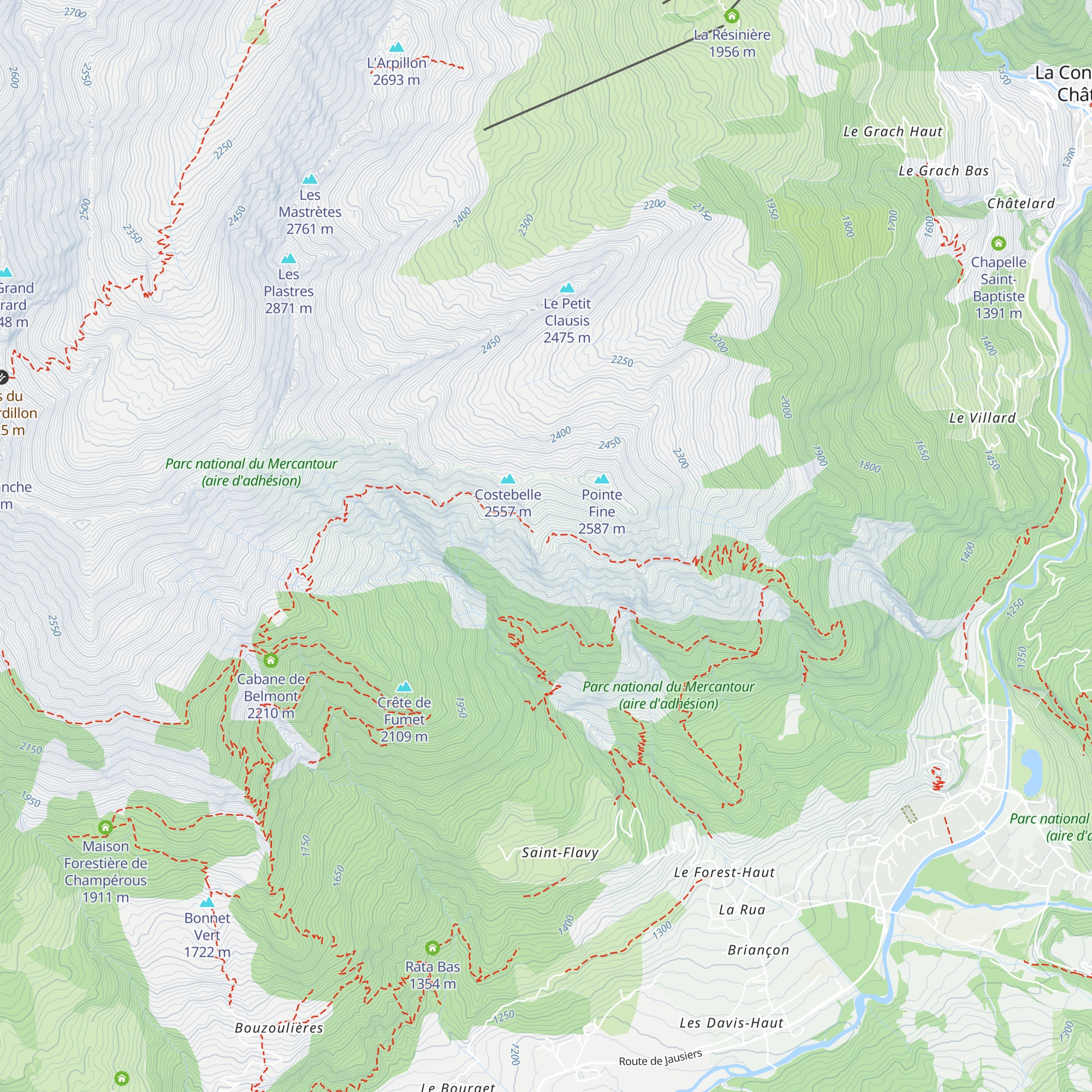 Cabane de Costebelle map