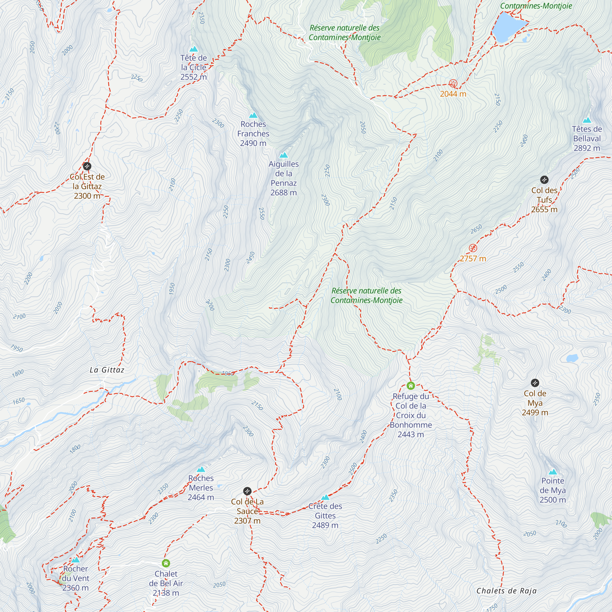 Les Cavets map
