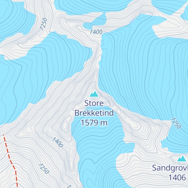 Map of Store Brekketind