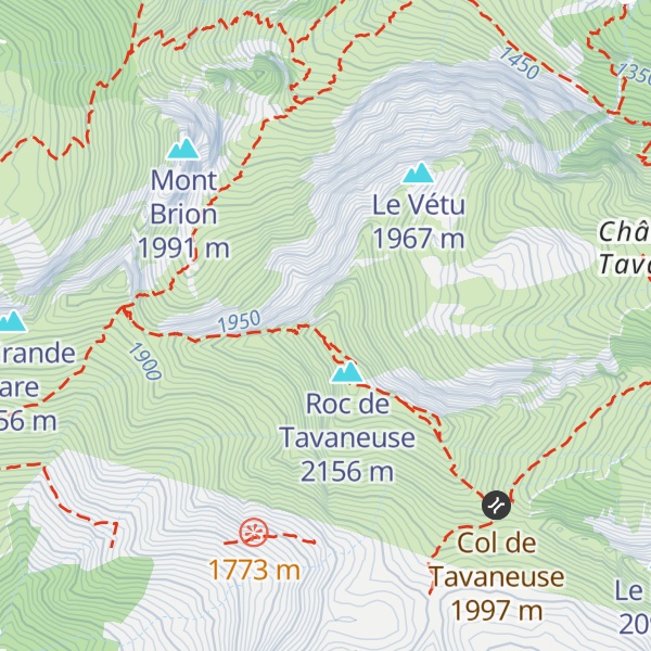 Map of Pointe des Lanchettes