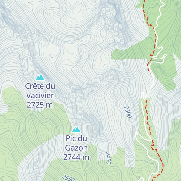 Map of Crête de Clapouset