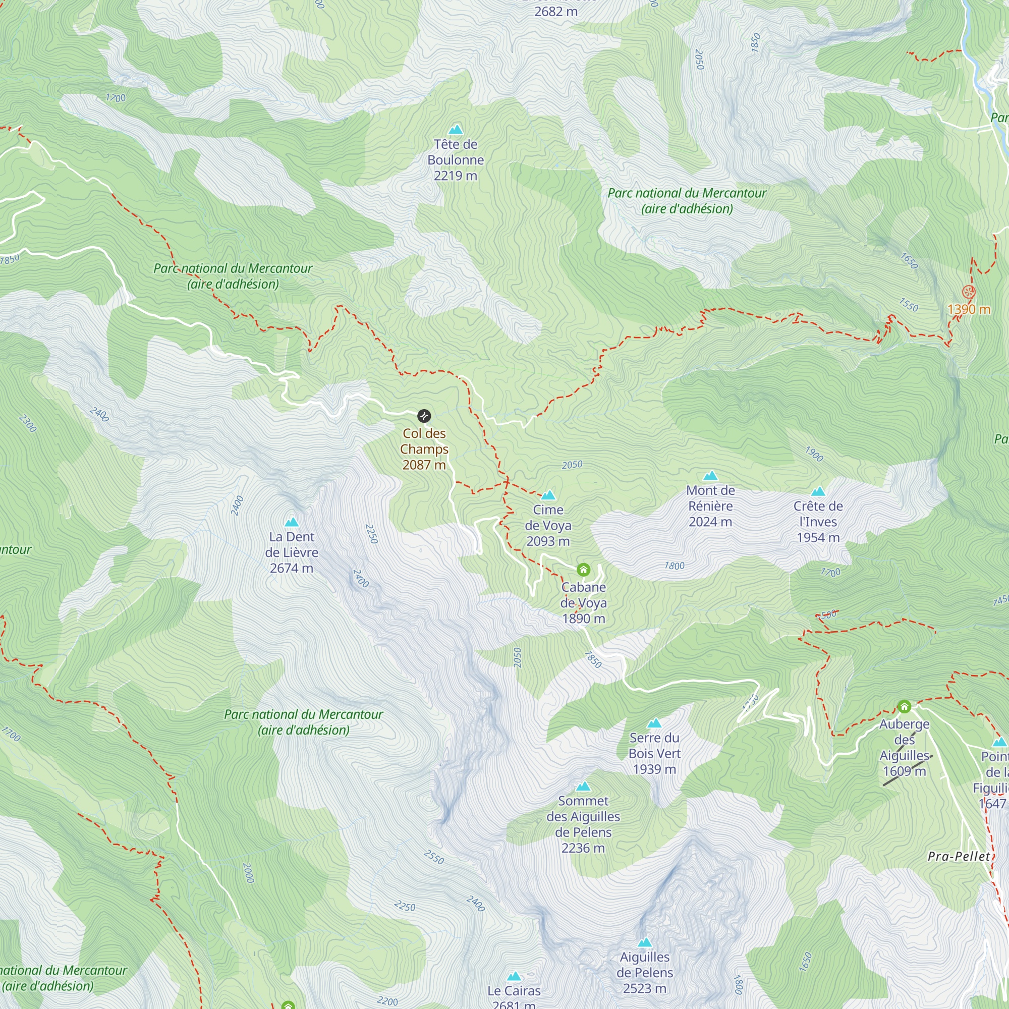 Abri refuge de Voya map