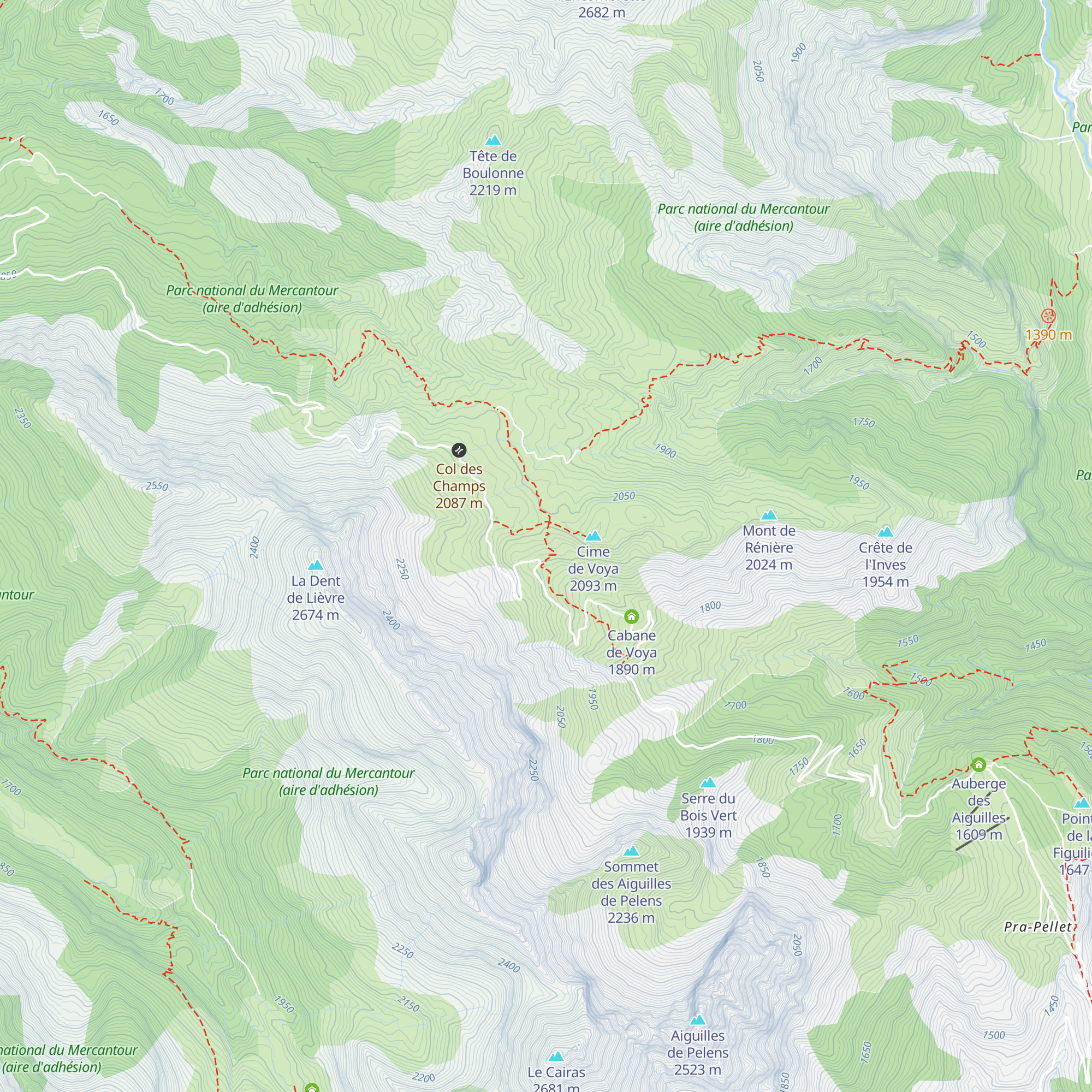 Abri refuge de Voya map