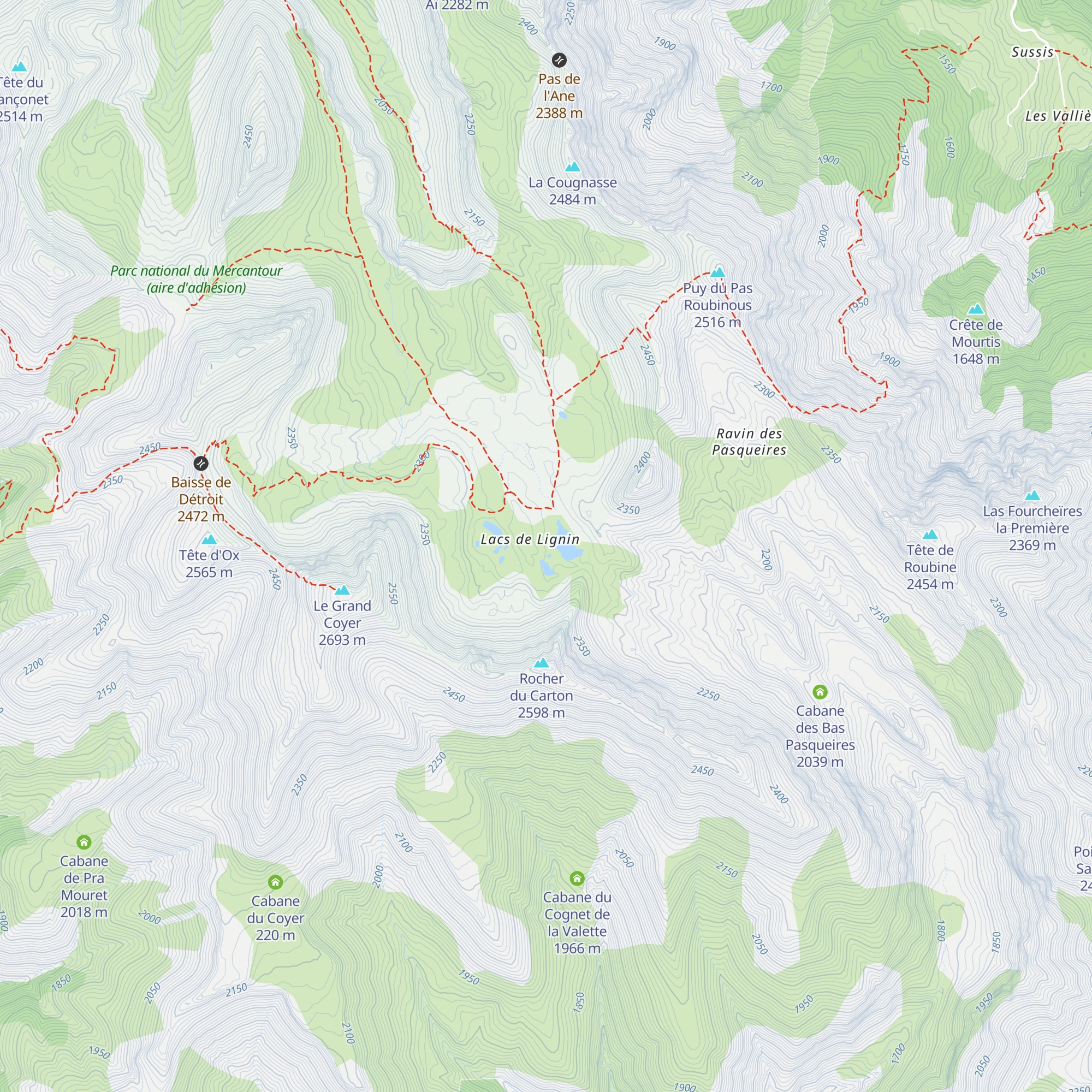 Cabane pastorale de Lignin map