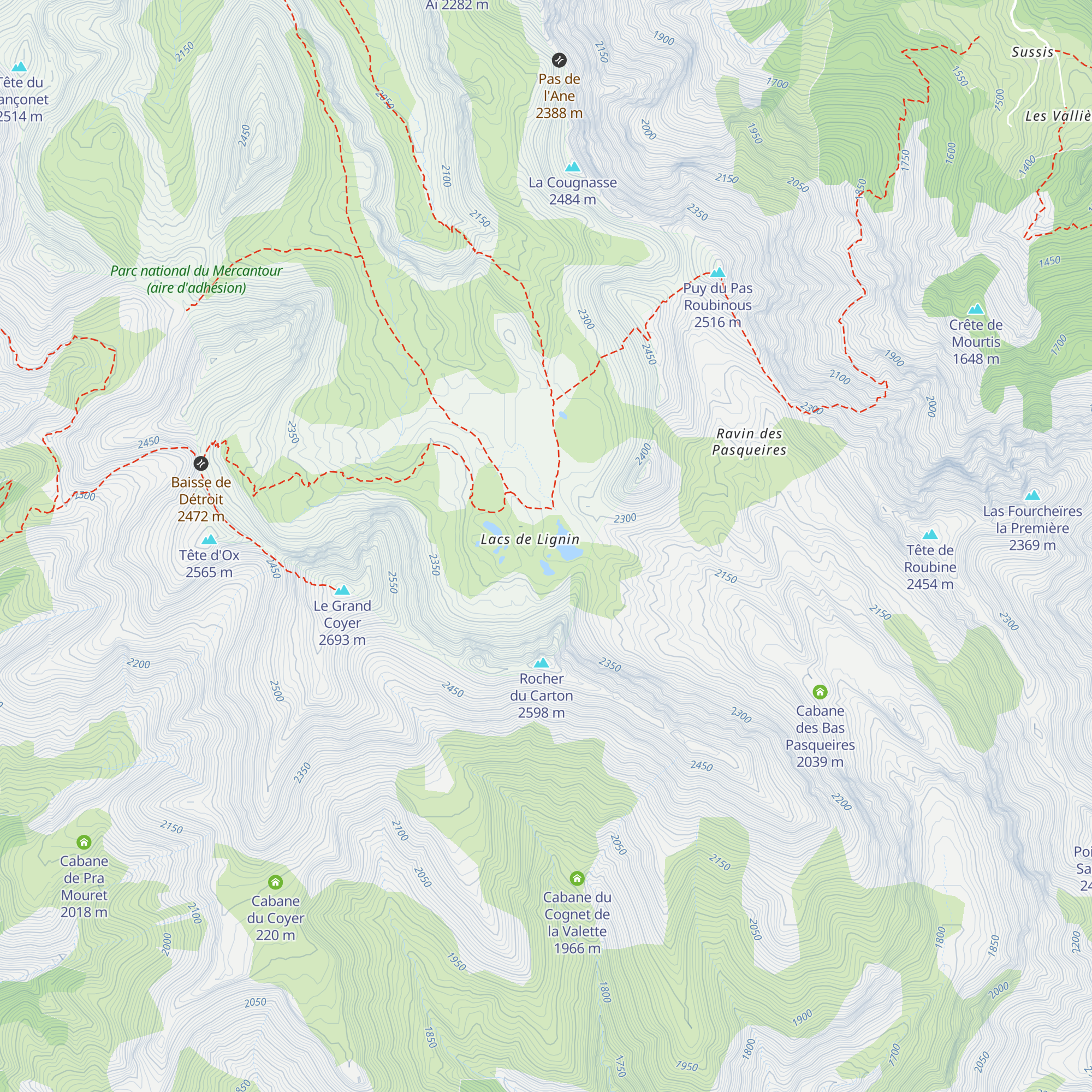 Cabane pastorale de Lignin map