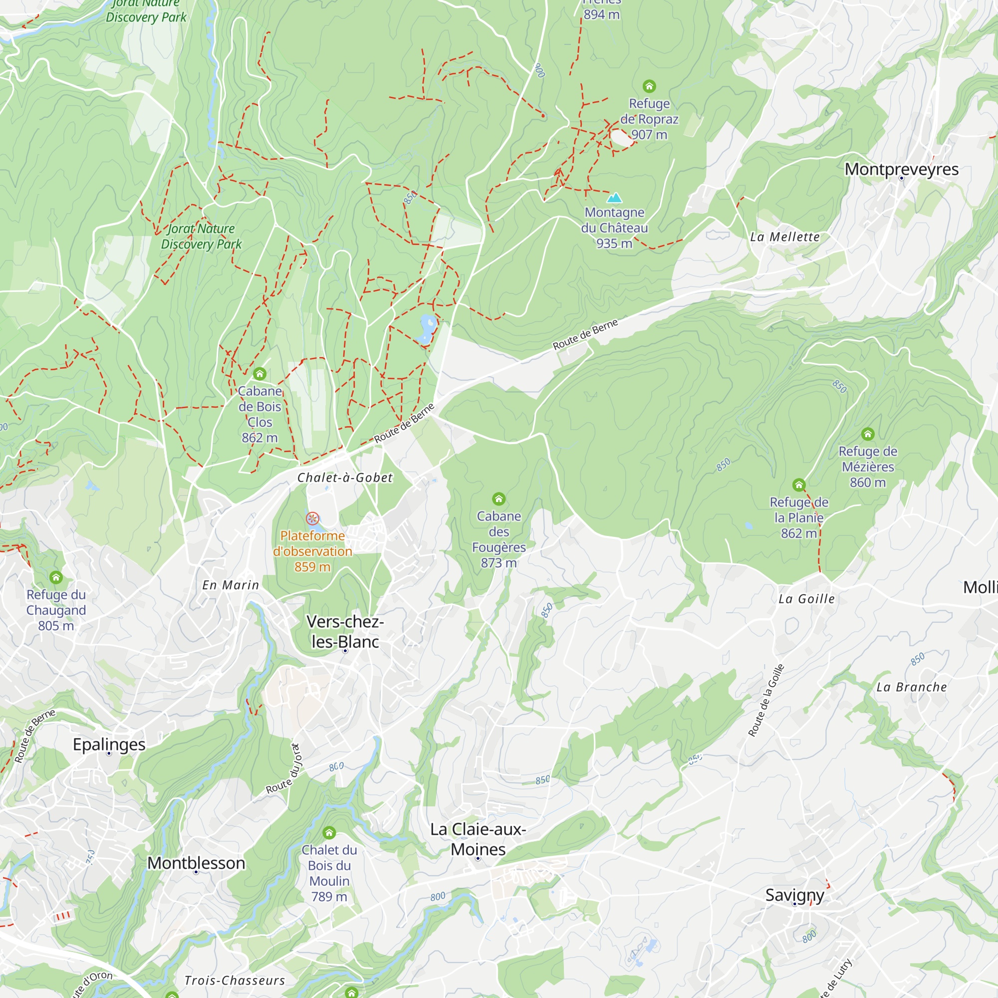 Cabane des Fougères map