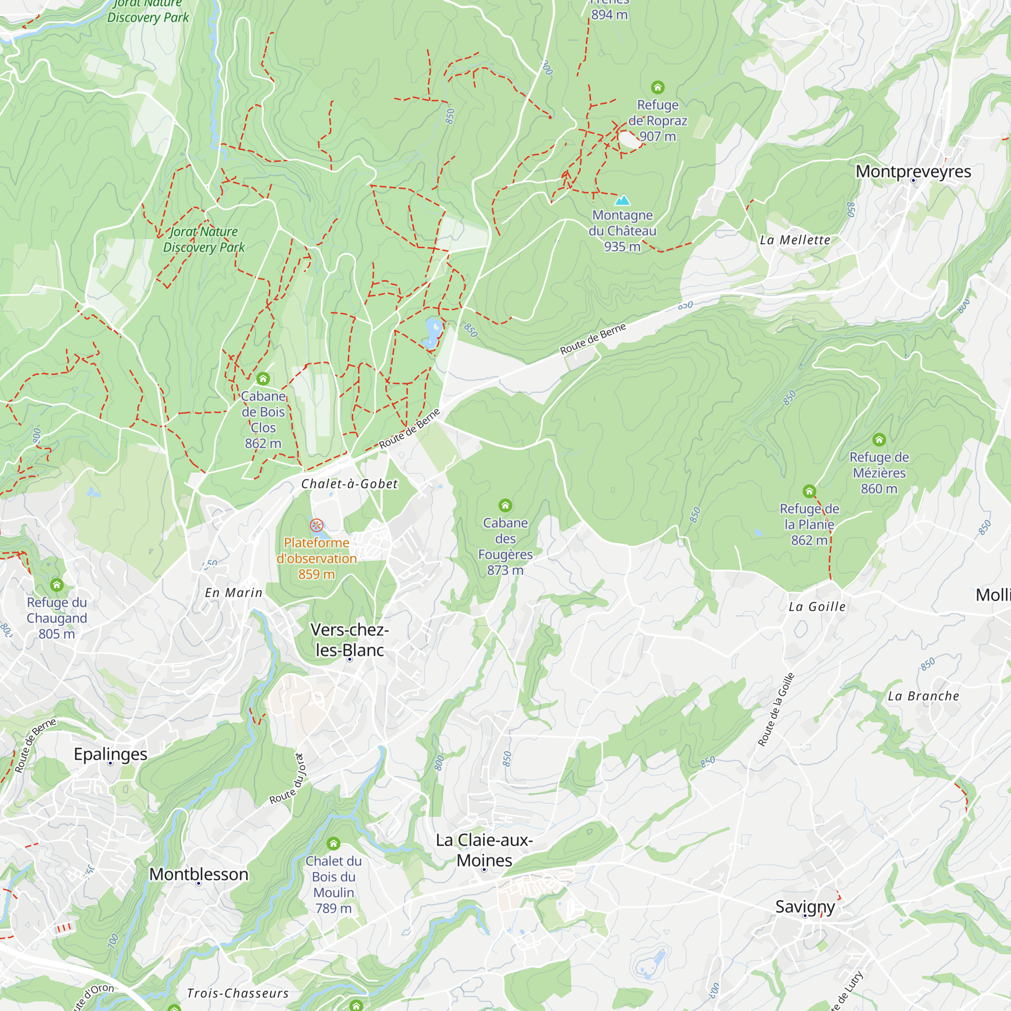 Cabane des Fougères map