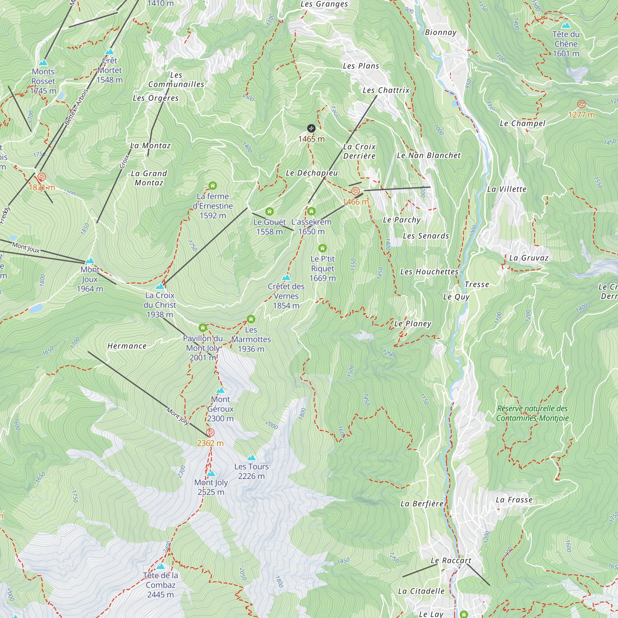 Porcherey Refuge map