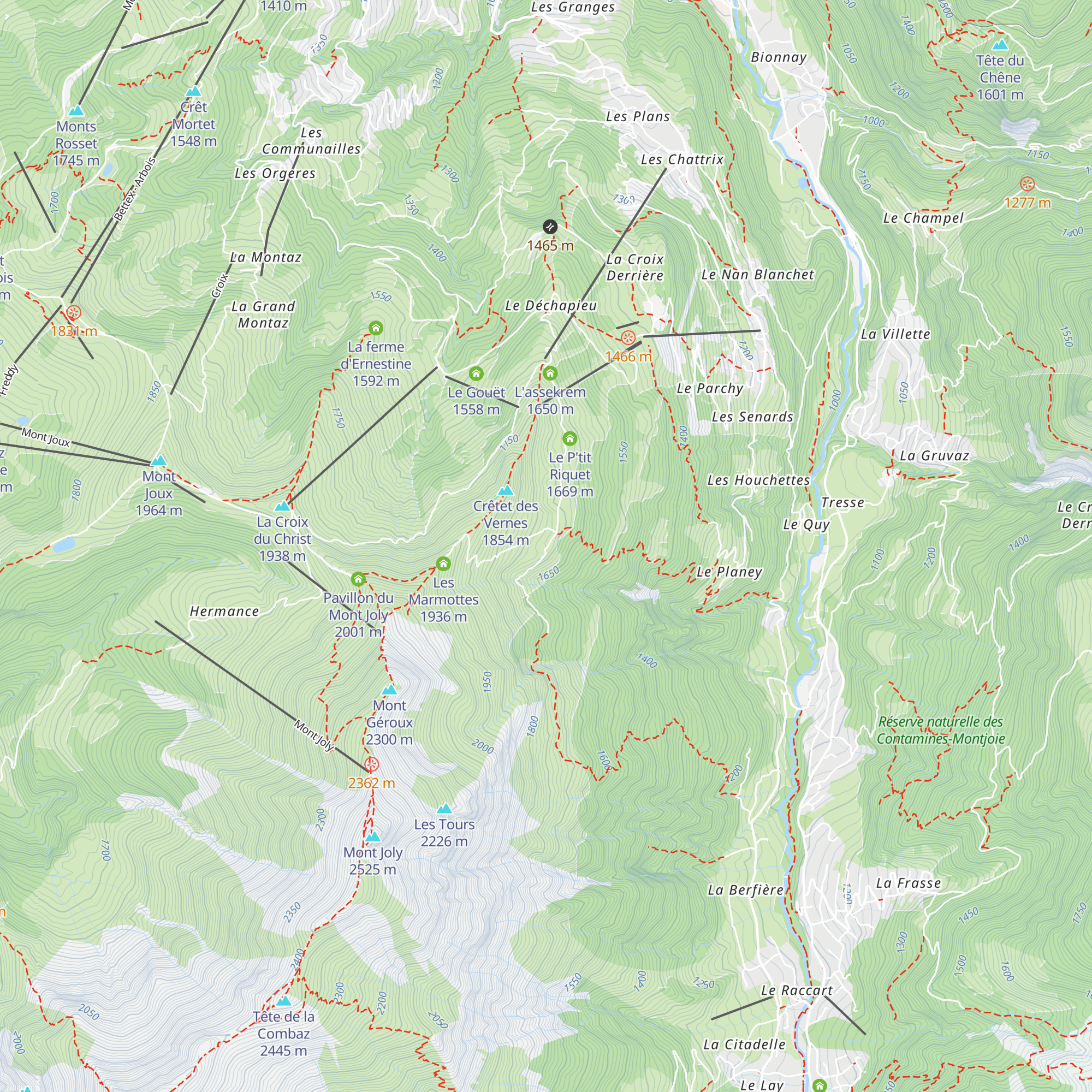 Porcherey Refuge map