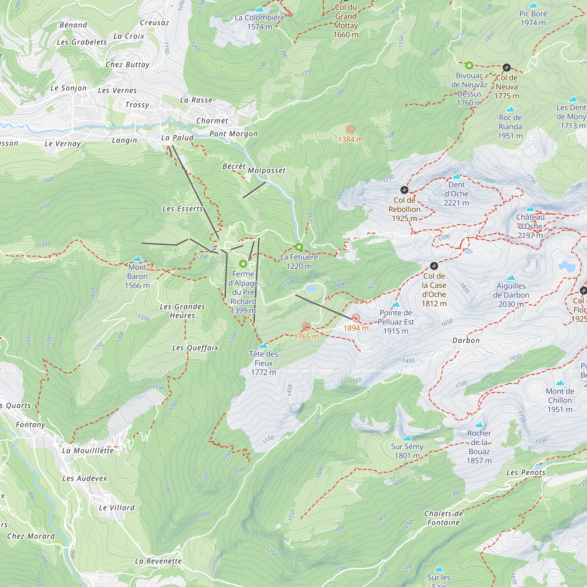 Chalet de Combe map