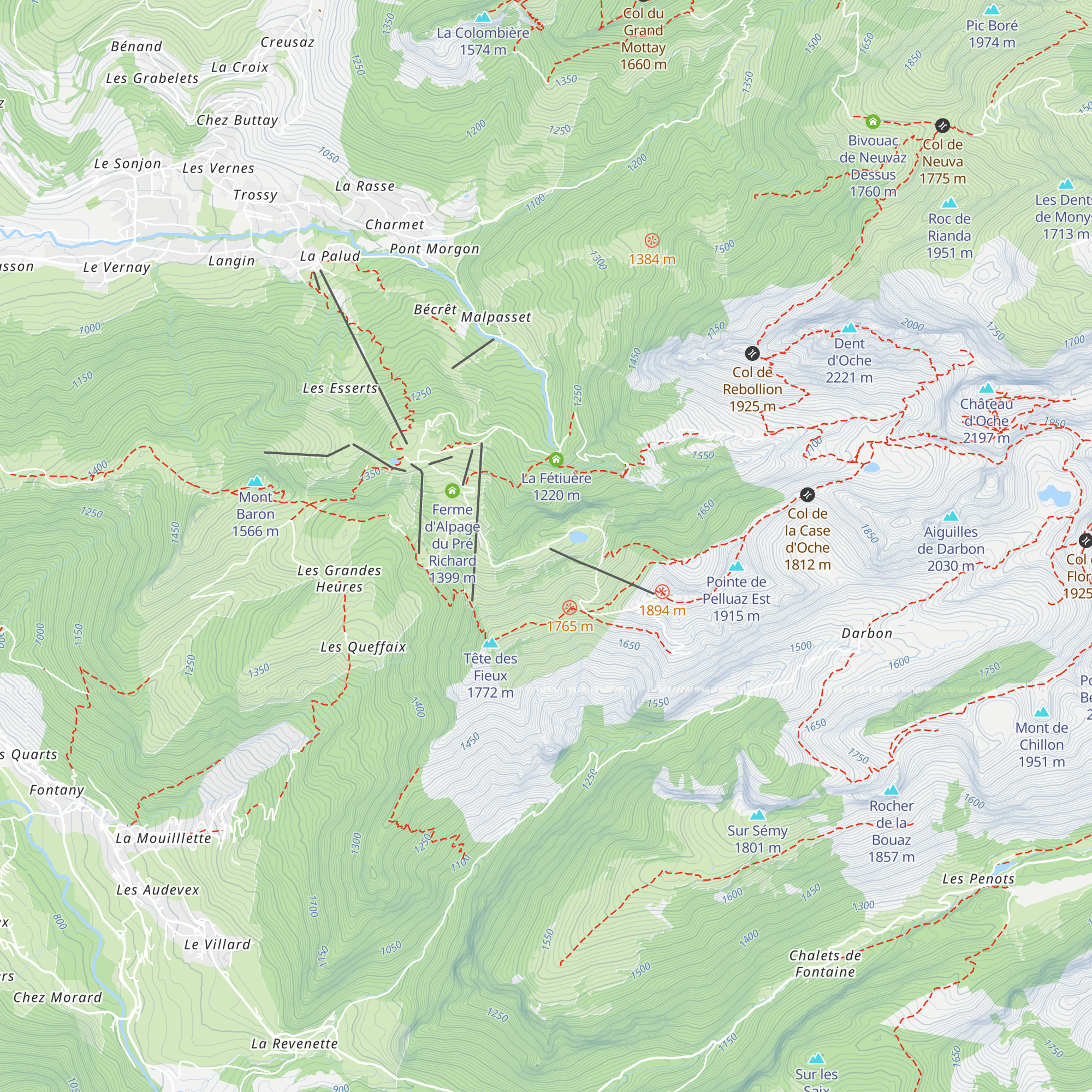 Chalet de Combe map