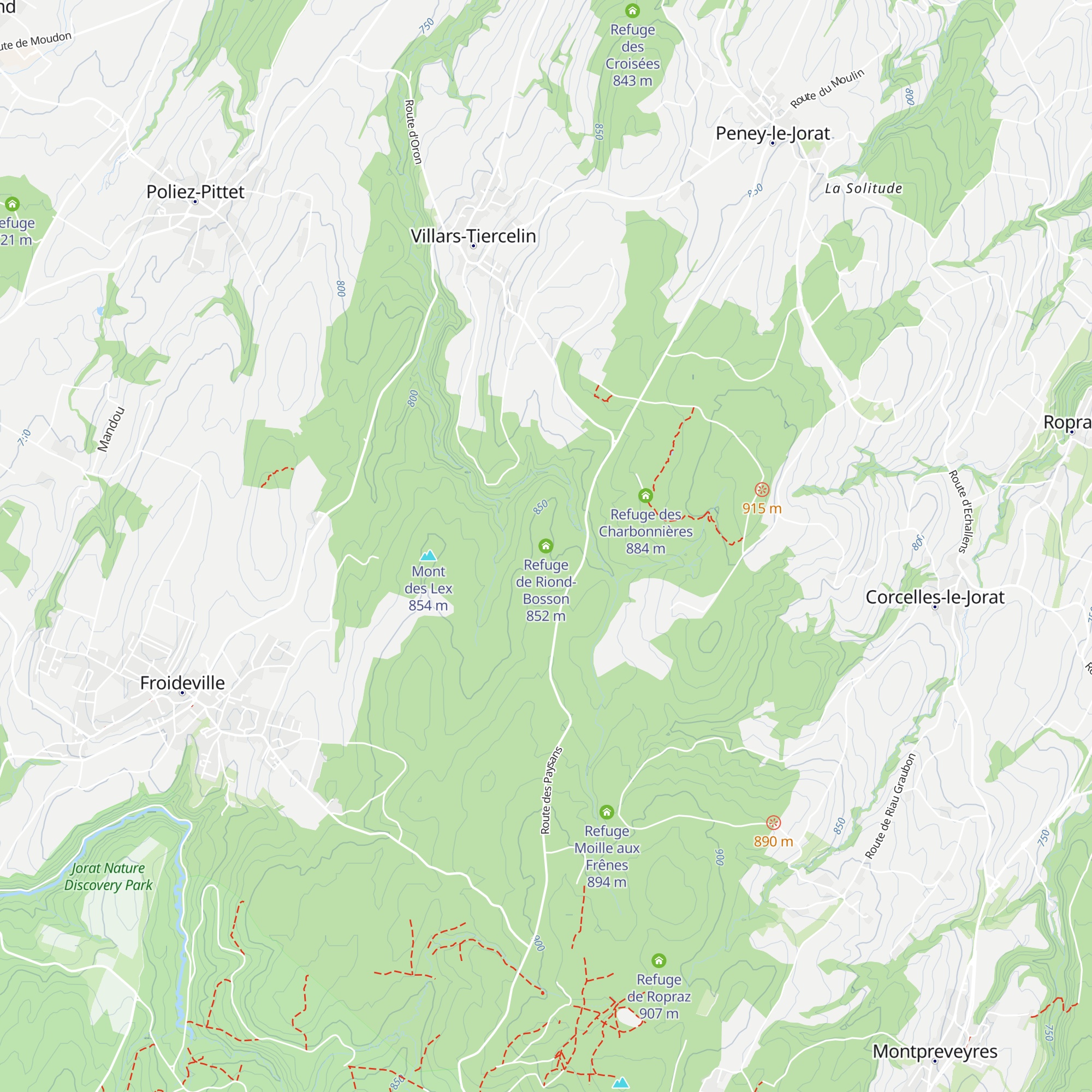 Refuge de Riond-Bosson map
