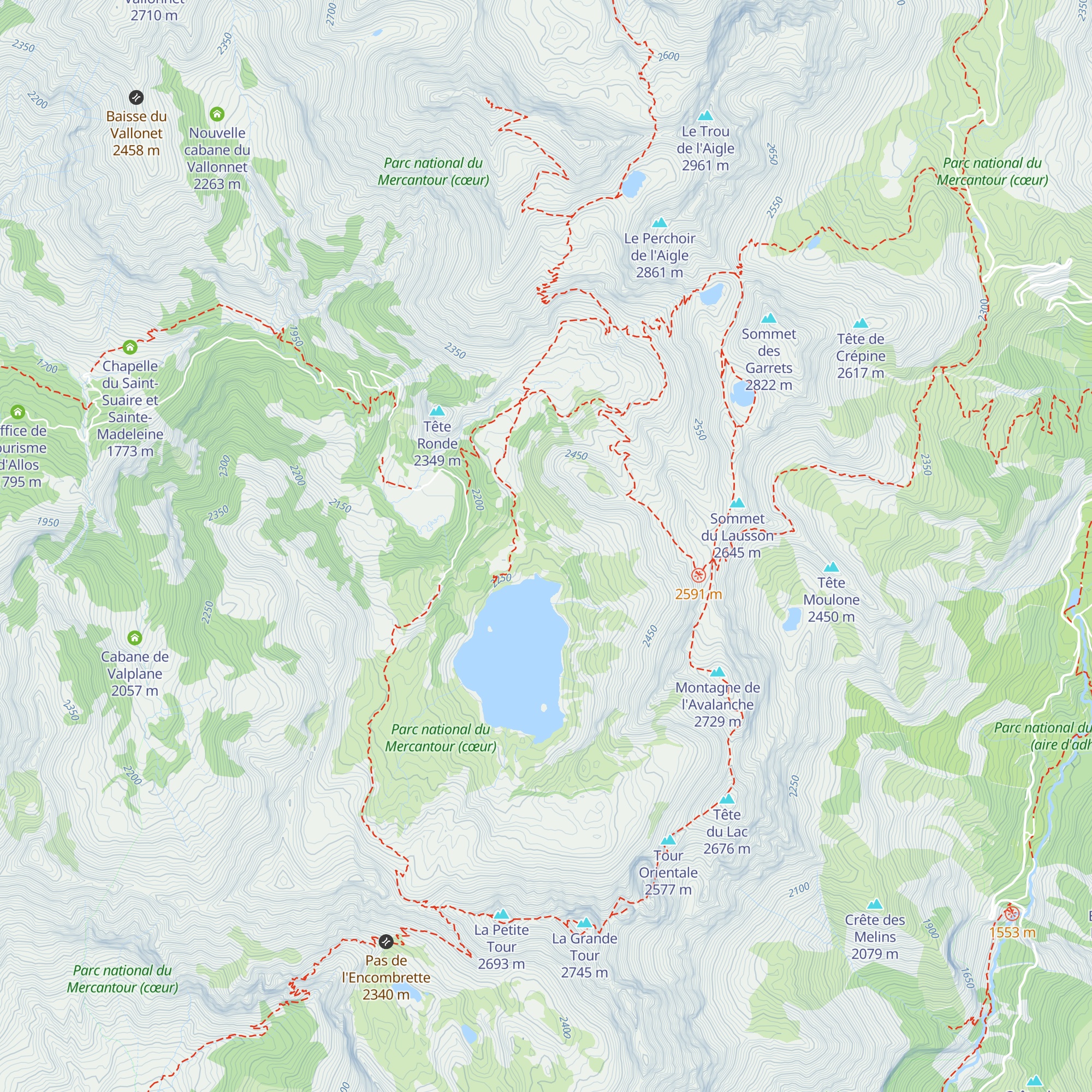 Cabane Pastorale du Lac map