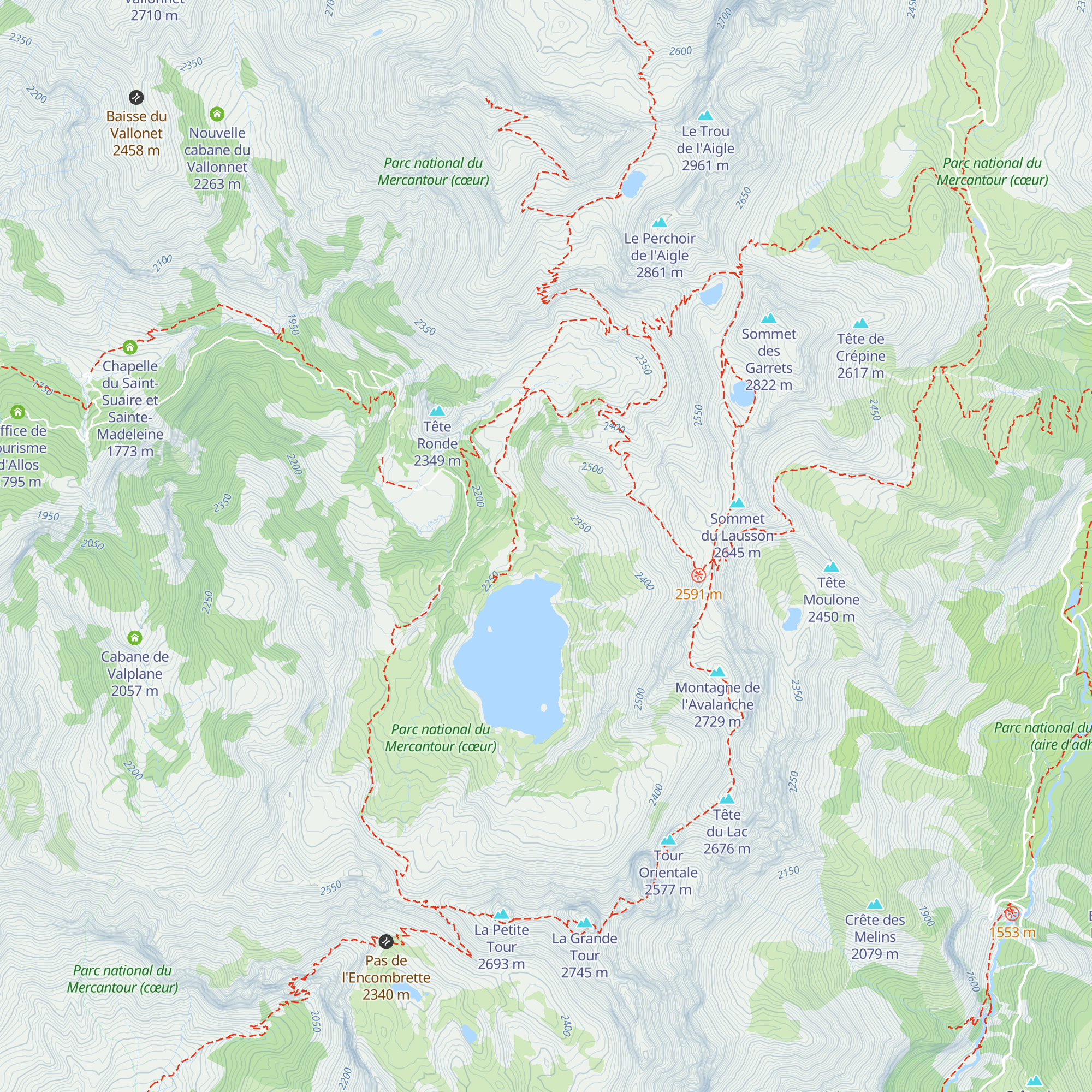 Cabane Pastorale du Lac map