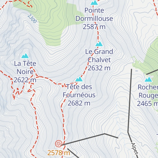 Map of Tête des Fournéous