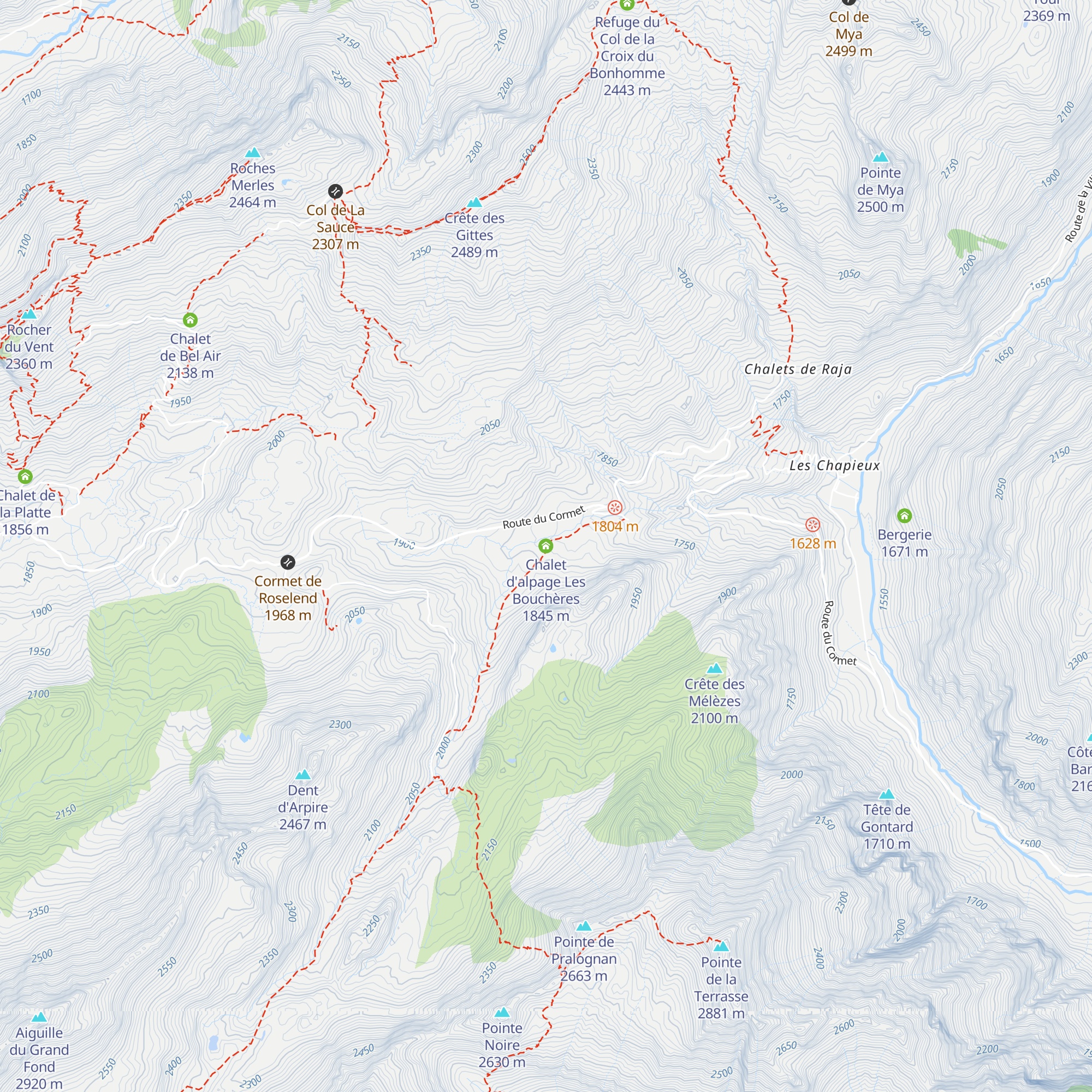 Chalet d'alpage Les Bouchères map
