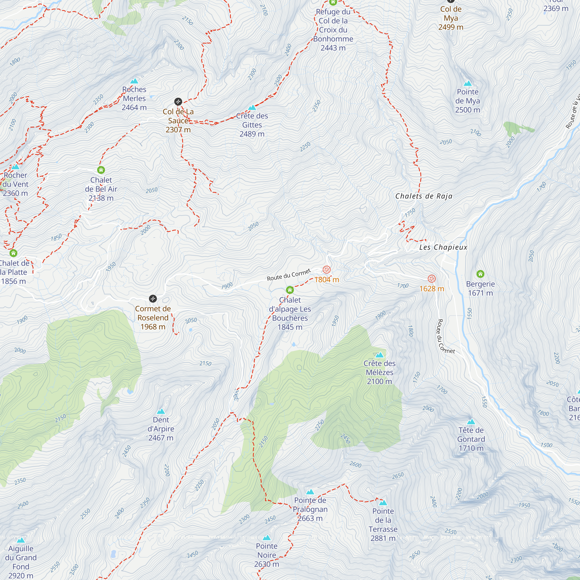 Chalet d'alpage Les Bouchères map