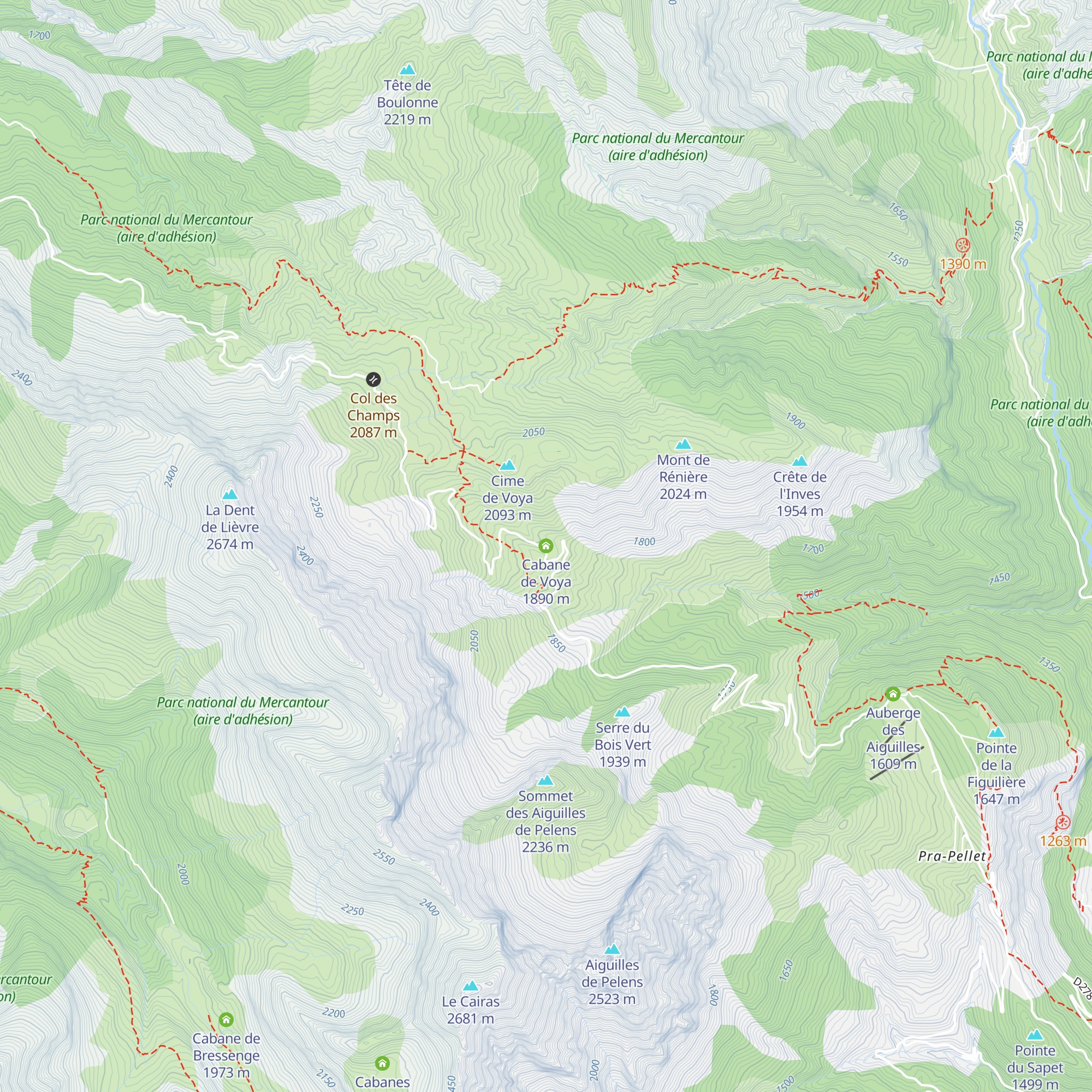 Cabane de Voya map
