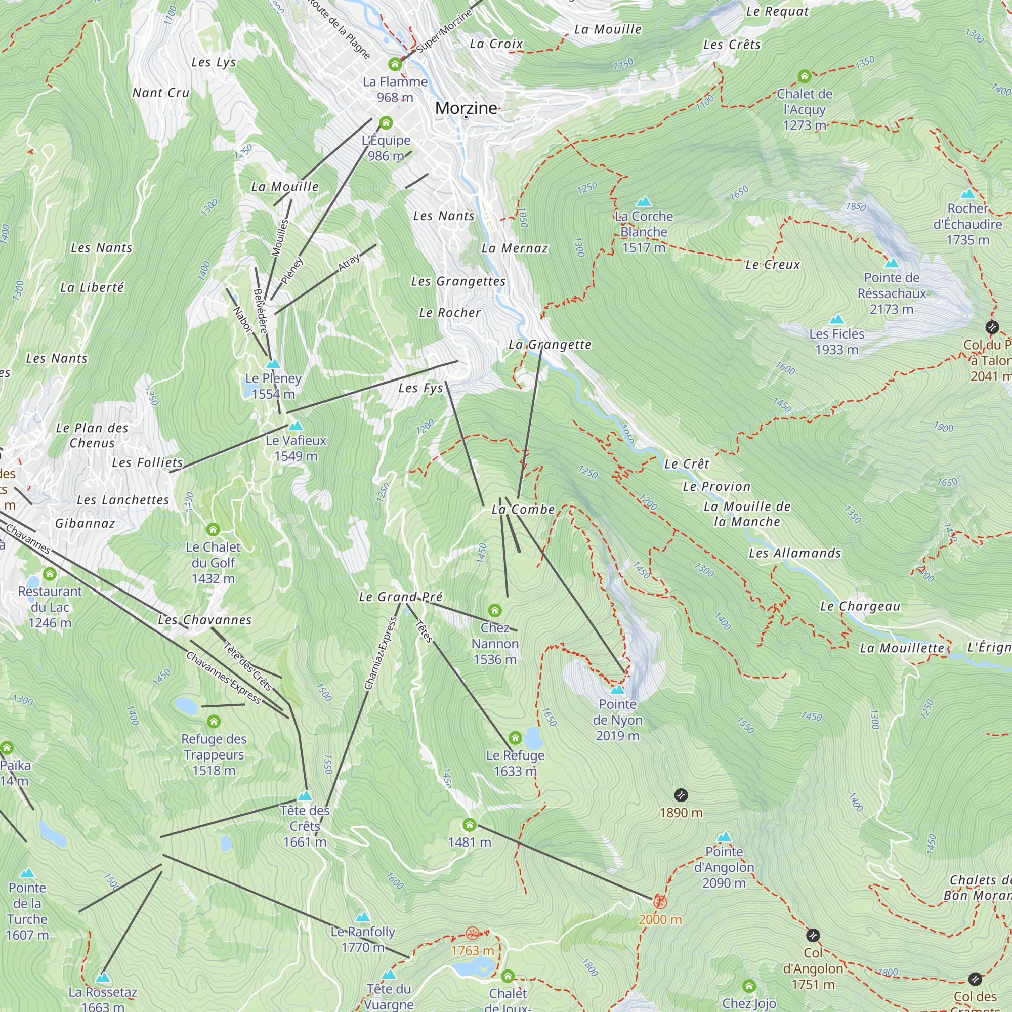La Pointe de Nyon map