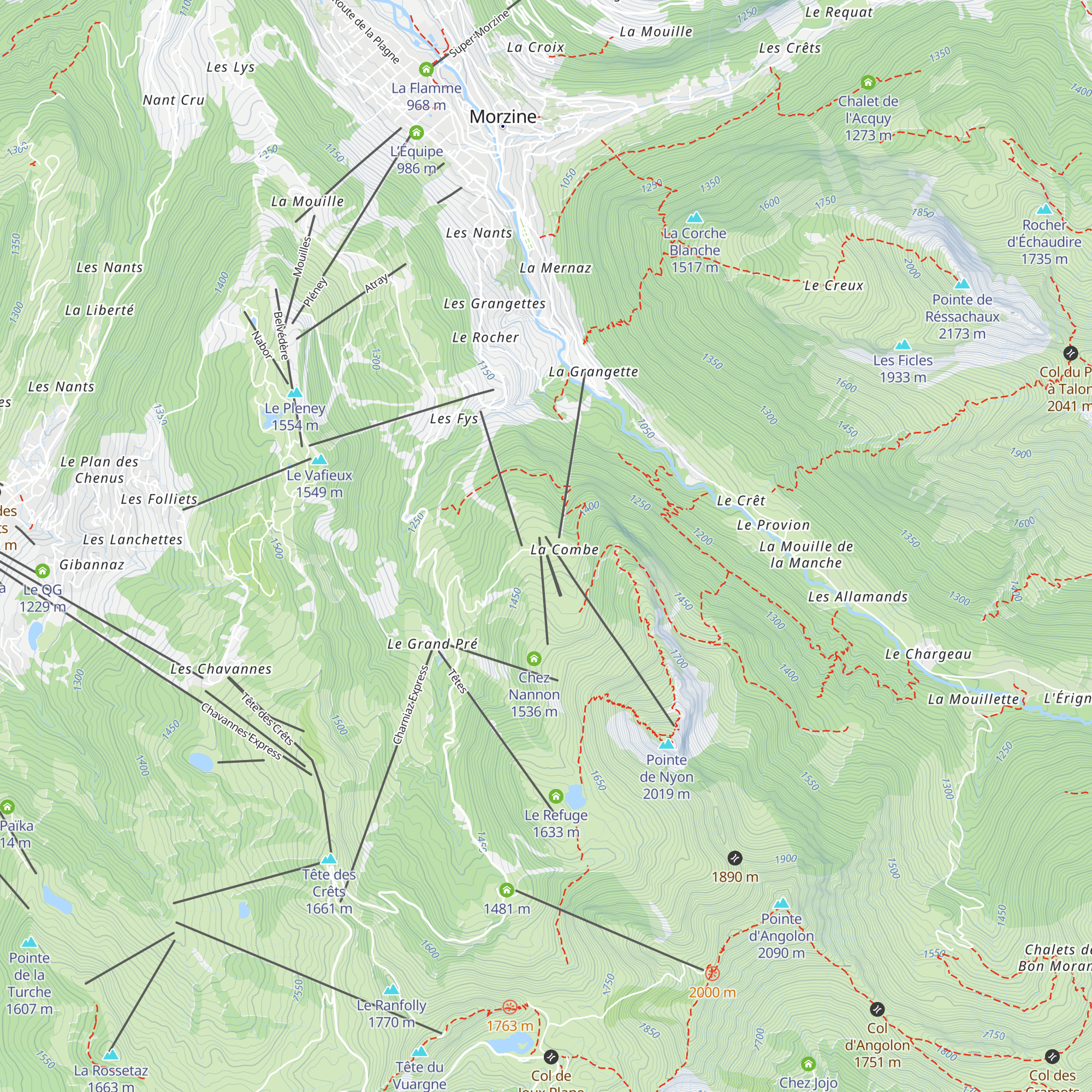 La Pointe de Nyon map