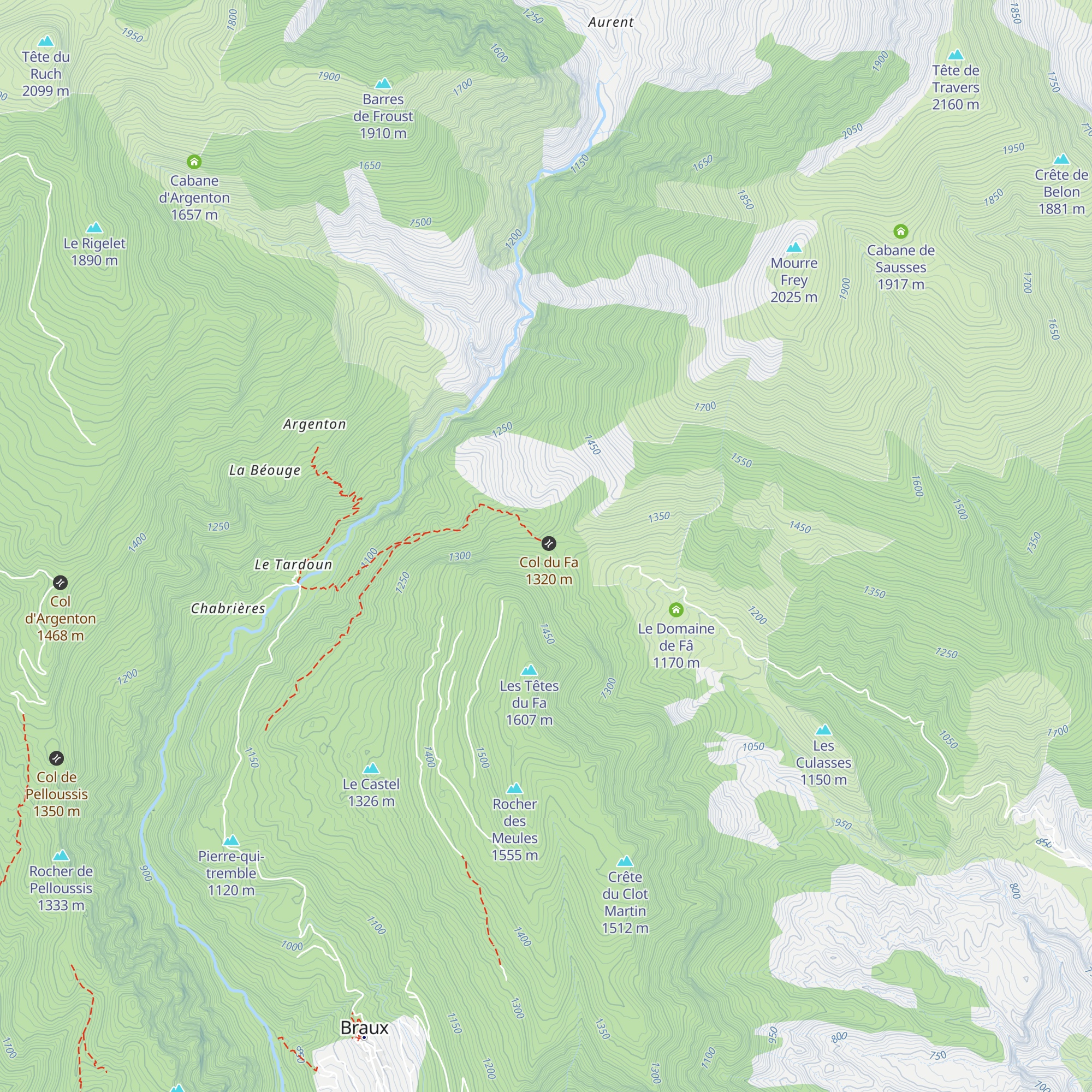Cabane du Fa map