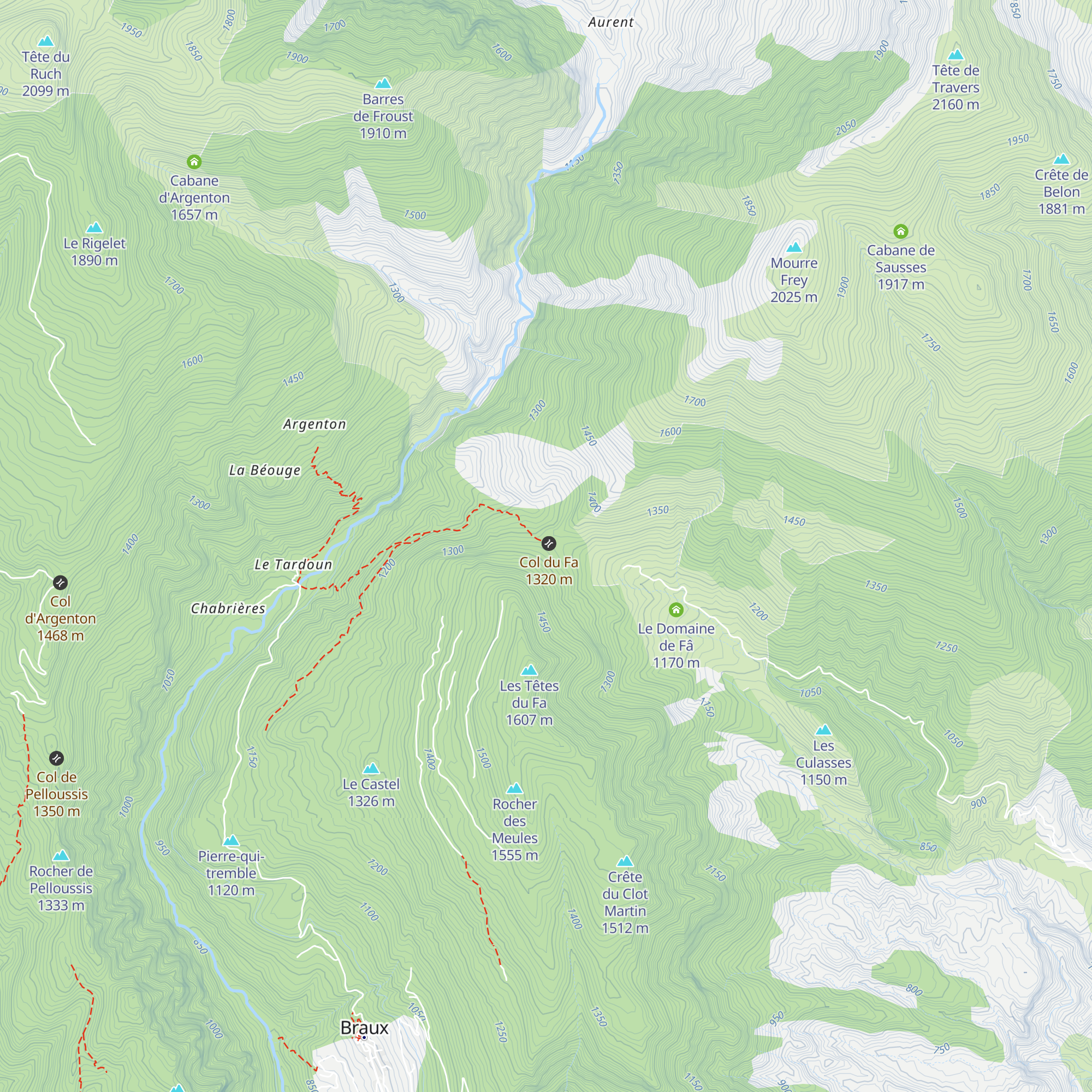Cabane du Fa map