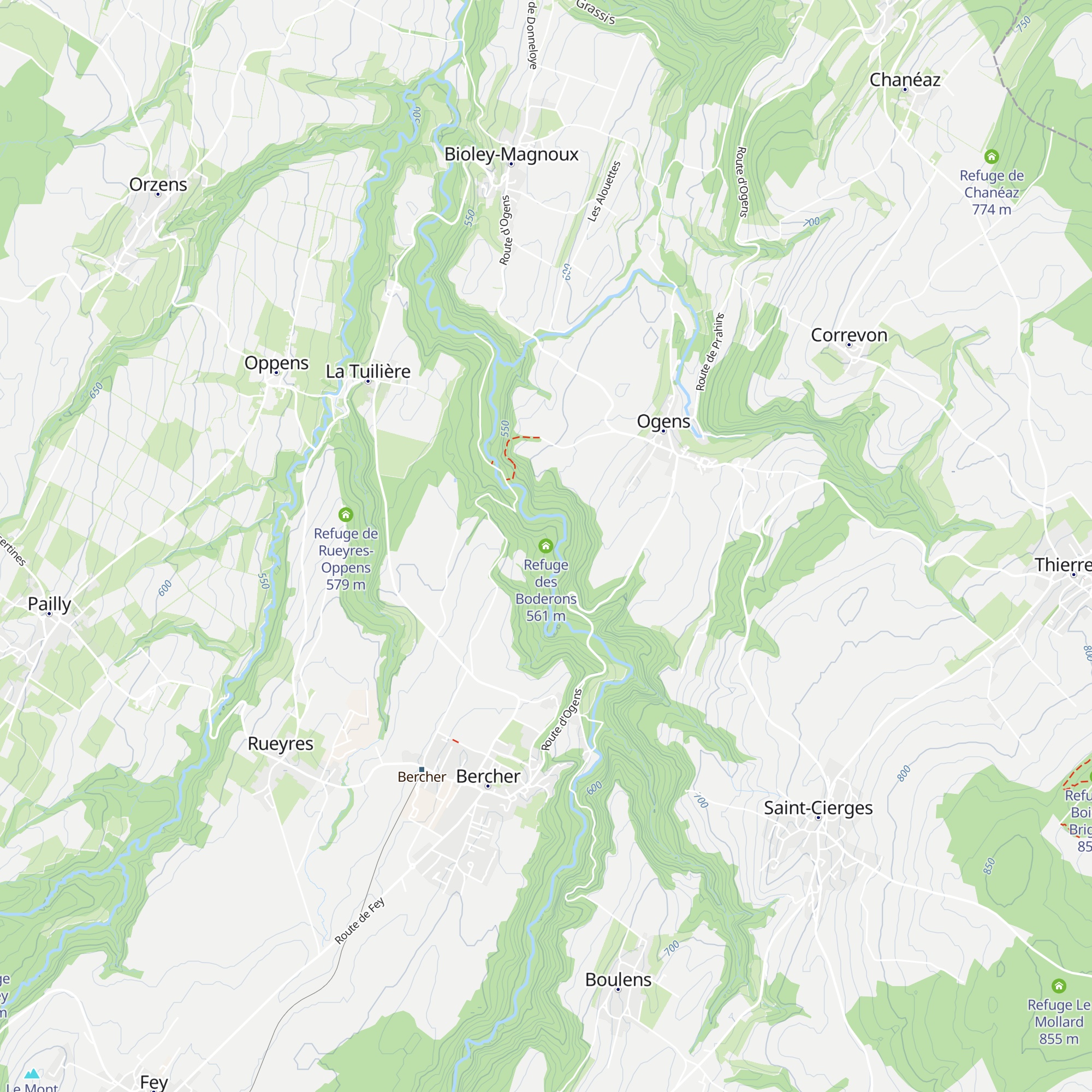 Refuge des Boderons map