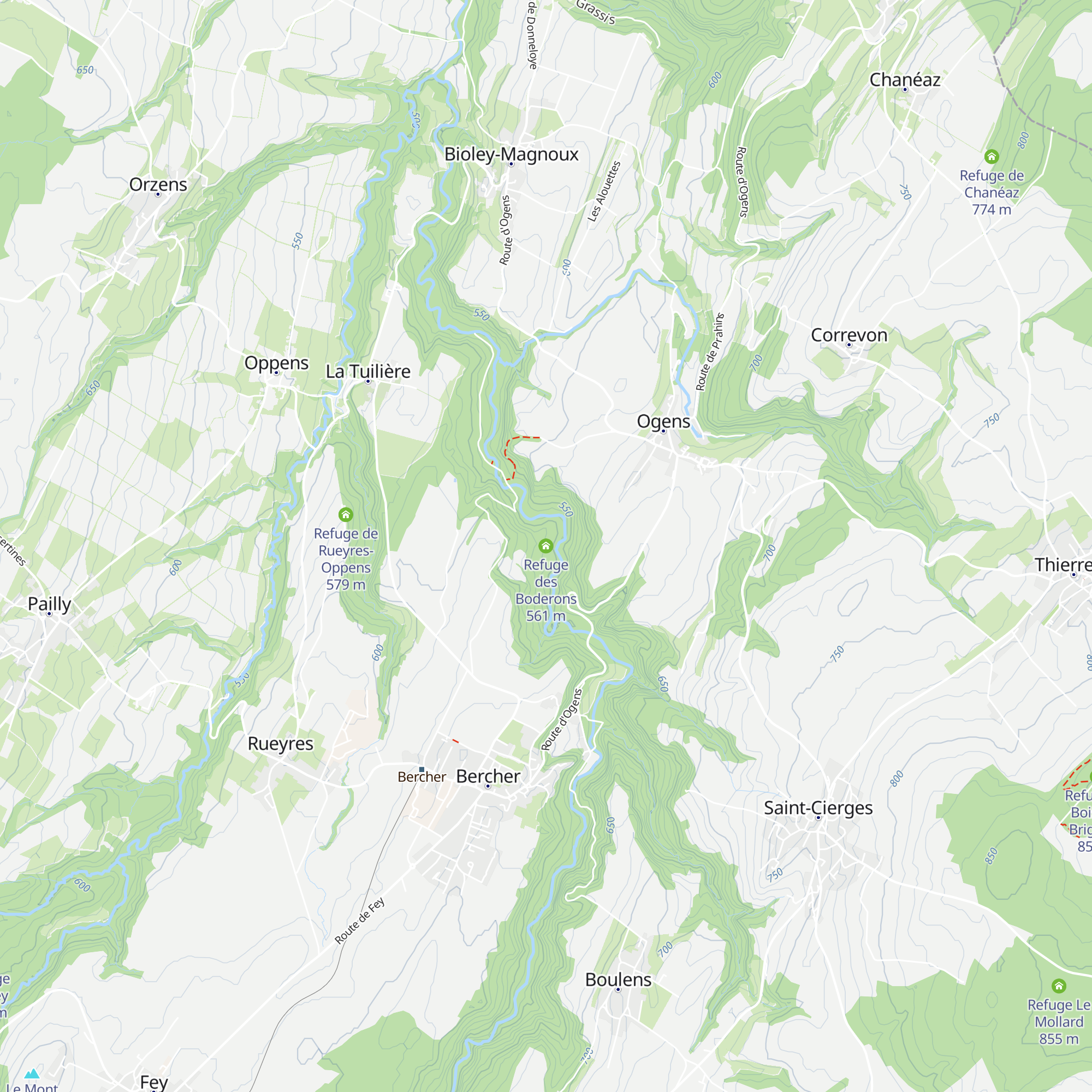 Refuge des Boderons map
