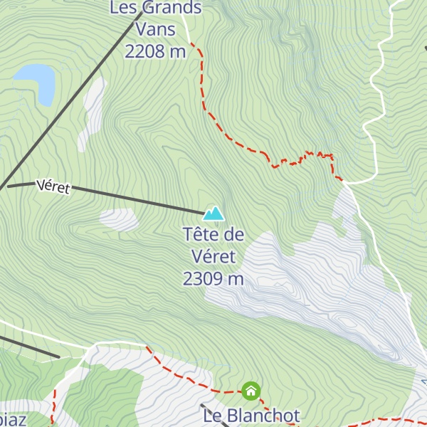 Map of Tête de Véret