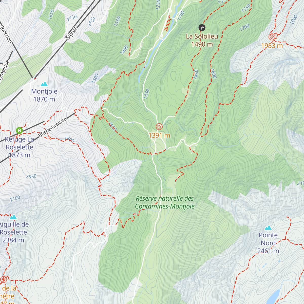 Chalet - Refuge de Nant Borrant map