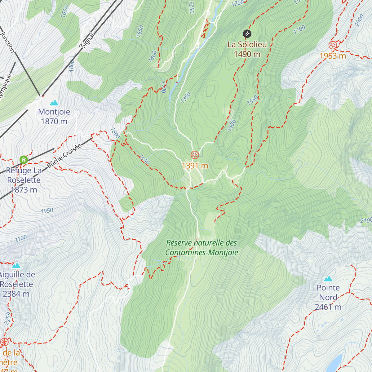 Chalet - Refuge de Nant Borrant map