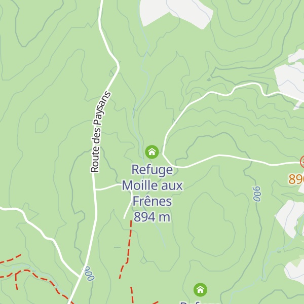 Map of Refuge Moille aux Frênes