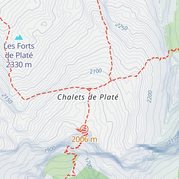 Map of Refuge de Platé