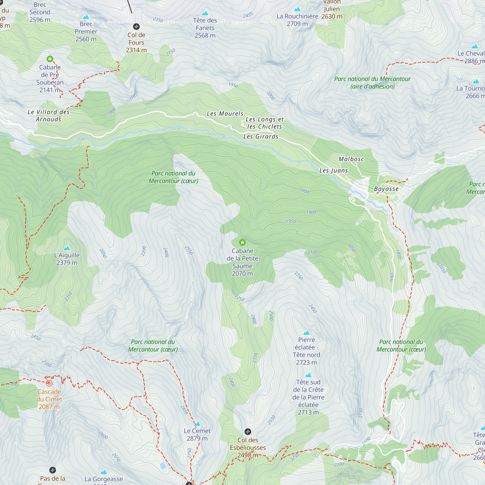 Cabane de la Petite Saume map
