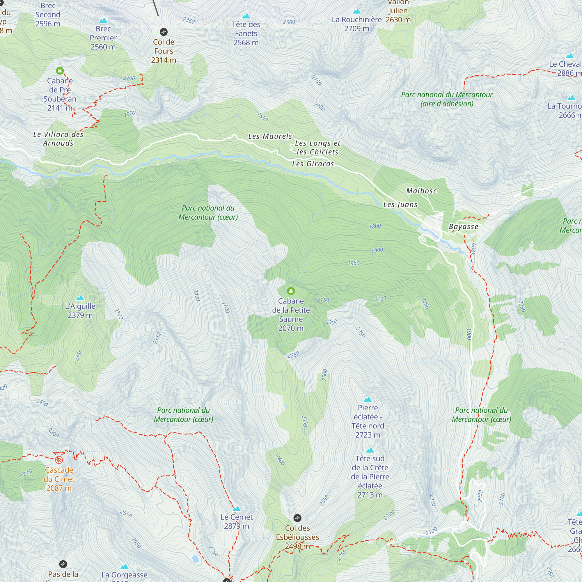 Cabane de la Petite Saume map