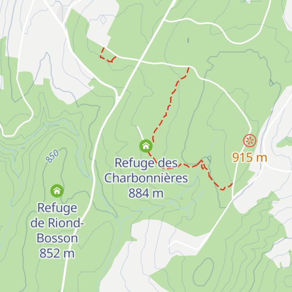 Map of Refuge des Charbonnières