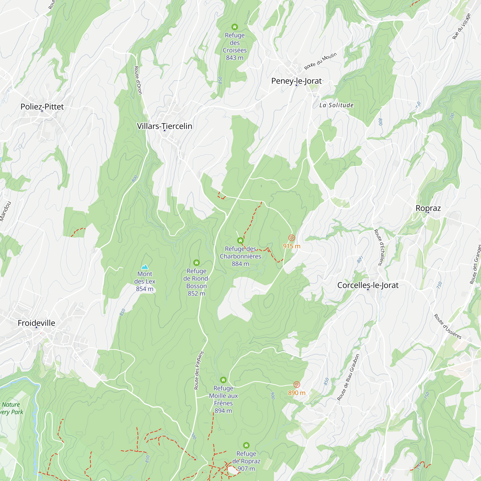 Refuge des Charbonnières map